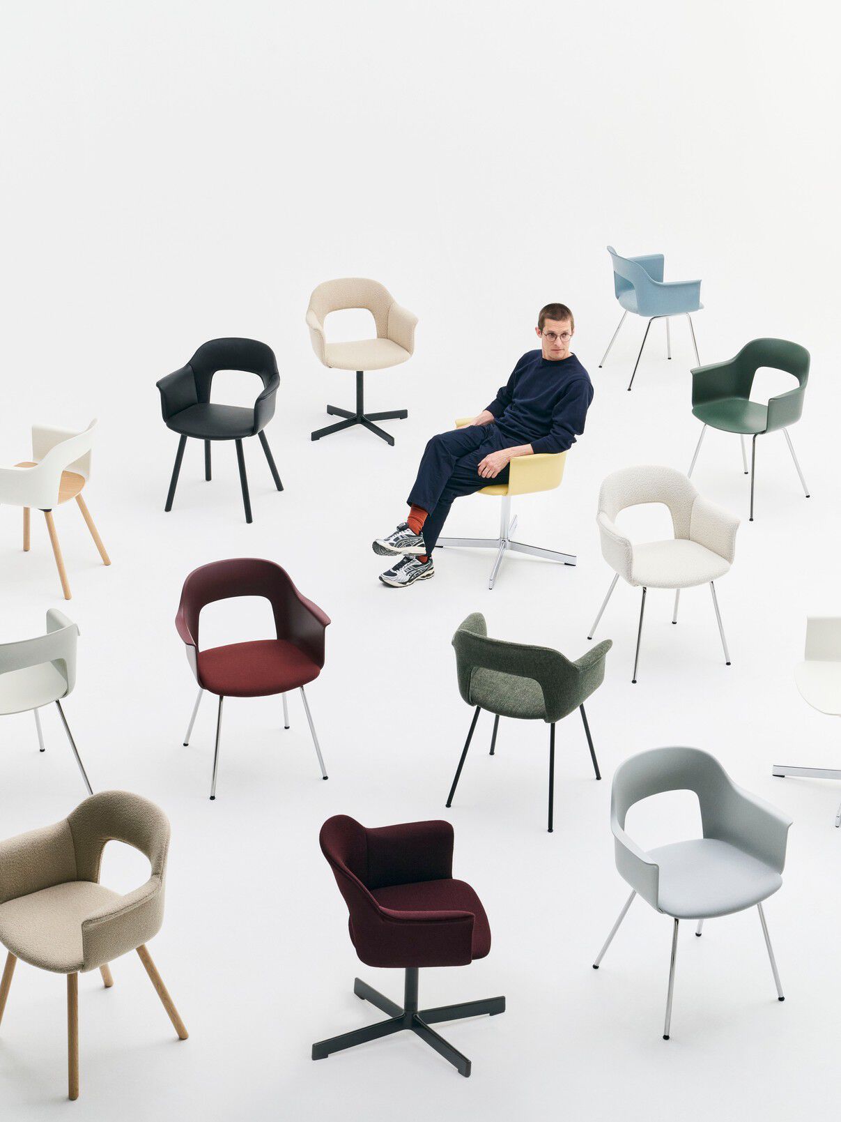 Стул с мягким сиденьем с подлокотниками Hay макет ARCH-00123440 - Вид №15