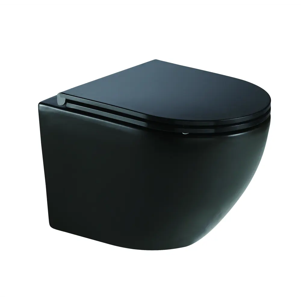 Culto Andi Pro — подвесной унитаз безободковый черный с микролифтом 89407942 STLM-1577080