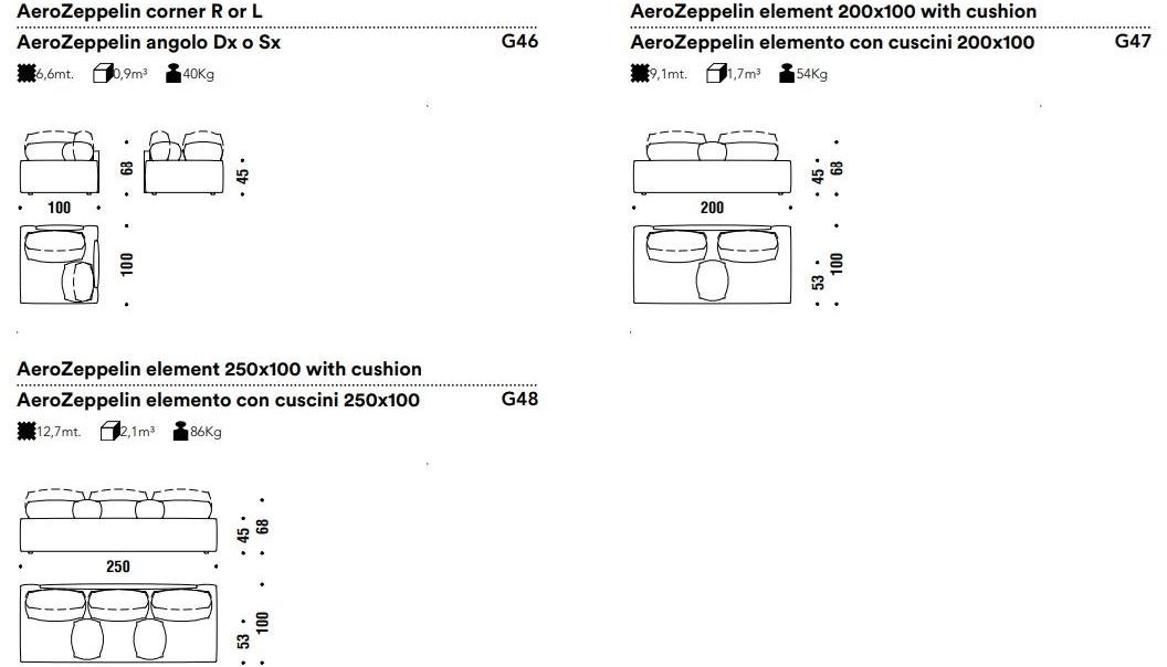 Moroso Секционный диван со съемным чехлом из ткани Aerozeppelin sun-id-1366216 - Вид №5