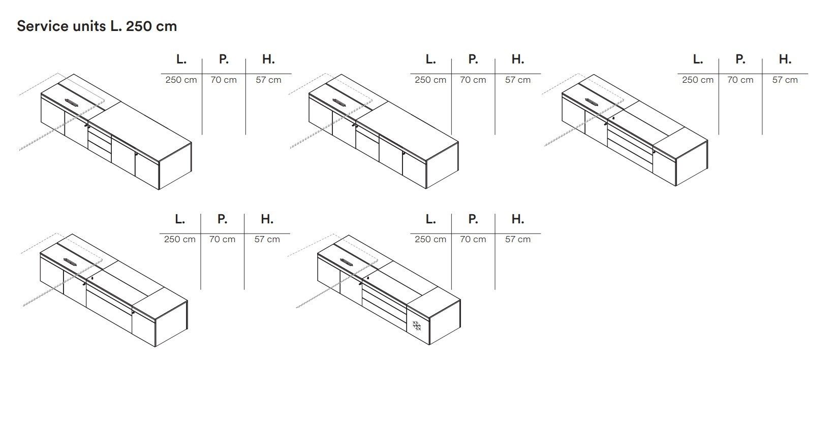 Деревянный секционный стол с ящиками FREZZA Ono ARCH-00076834 - Вид №6