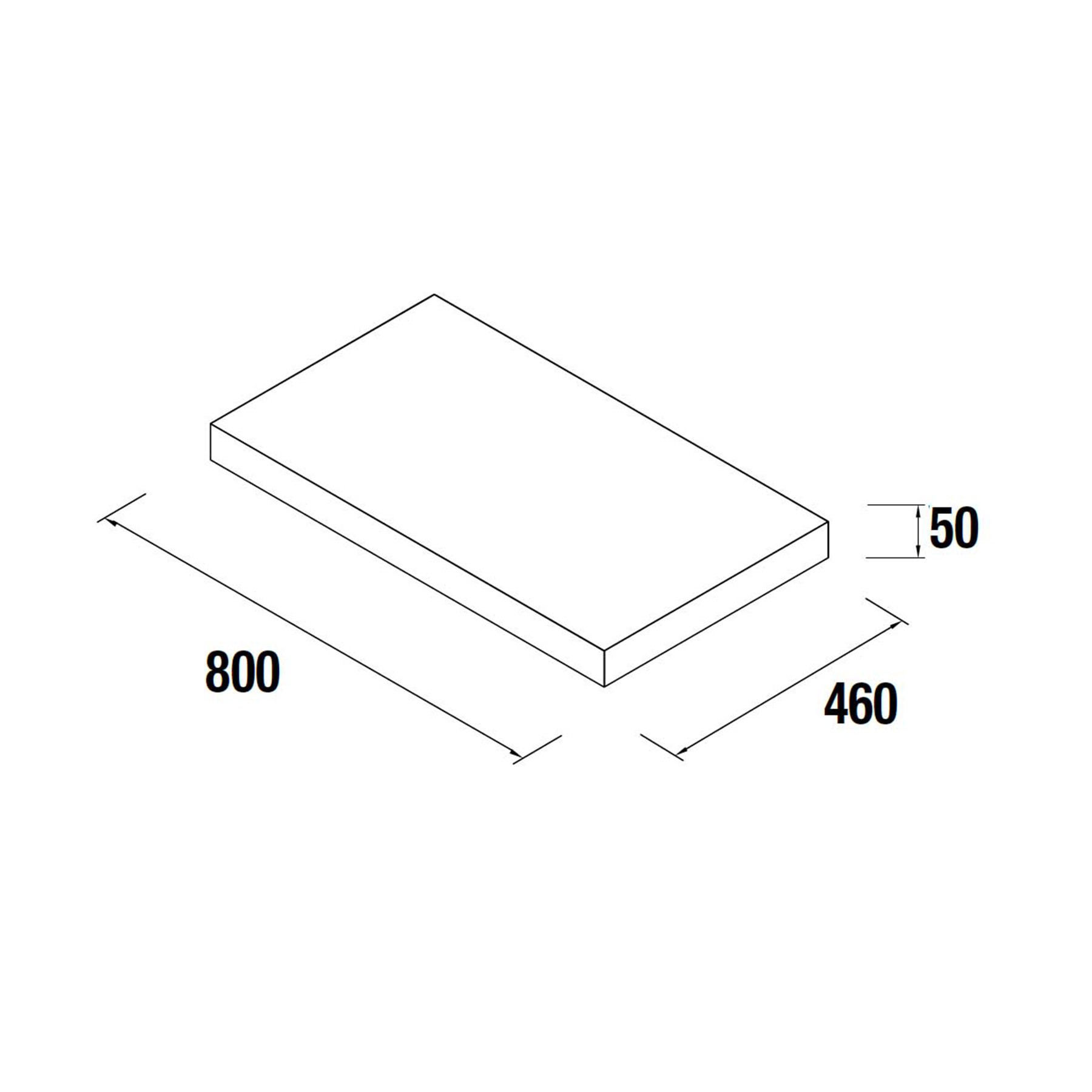 22996 SALGAR Столешница 800 GLOSS GREY 50 мм Глянцевый серый  - Вид №1