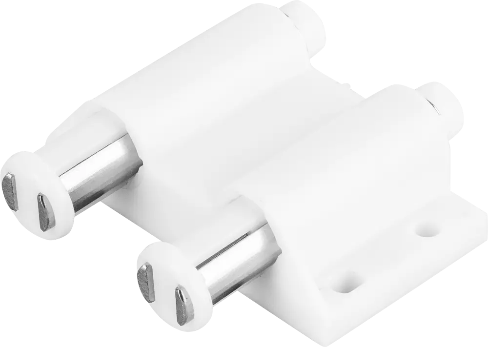 12904664 Набор для крепления стеклянной дверки двустворчатой 120 мм пластик цвет белый/хром STLM-0902281