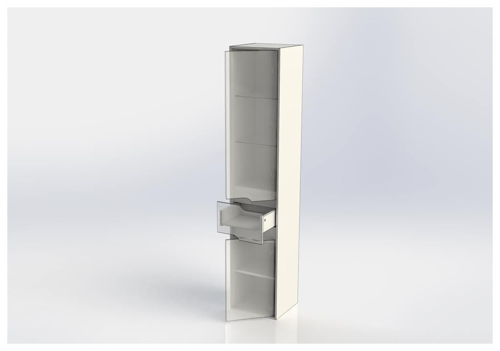 Шкаф-пенал для ванной Aquanet Модена 35 белый 00196967 - Вид №5