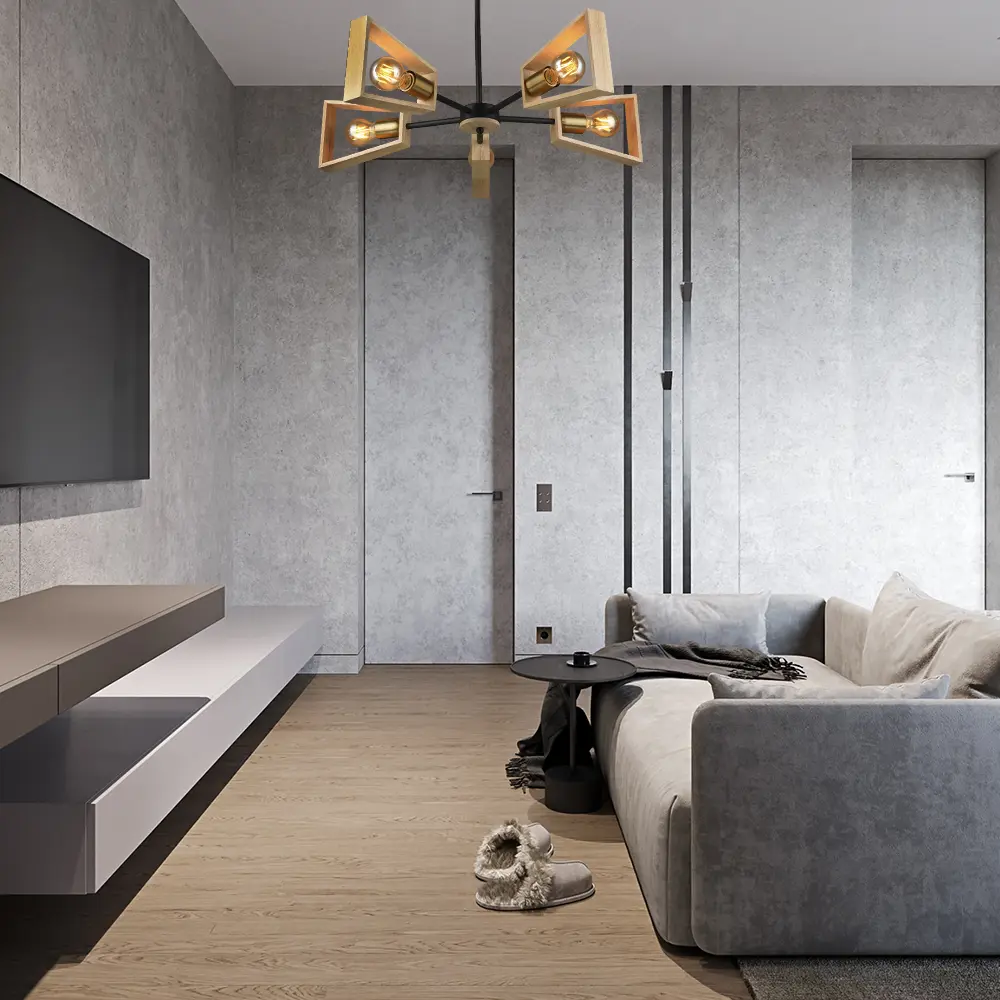 Люстра потолочная СЕМЬ ОГНЕЙ Шерлас - элегантное черно-золотое освещение для гостиной 85243318 STLM-0060374 - Вид №11