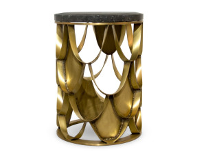 Круглый латунный журнальный столик