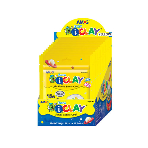 22053 Масса для лепки iClay в пакетиках 50 г желтая AMOS 