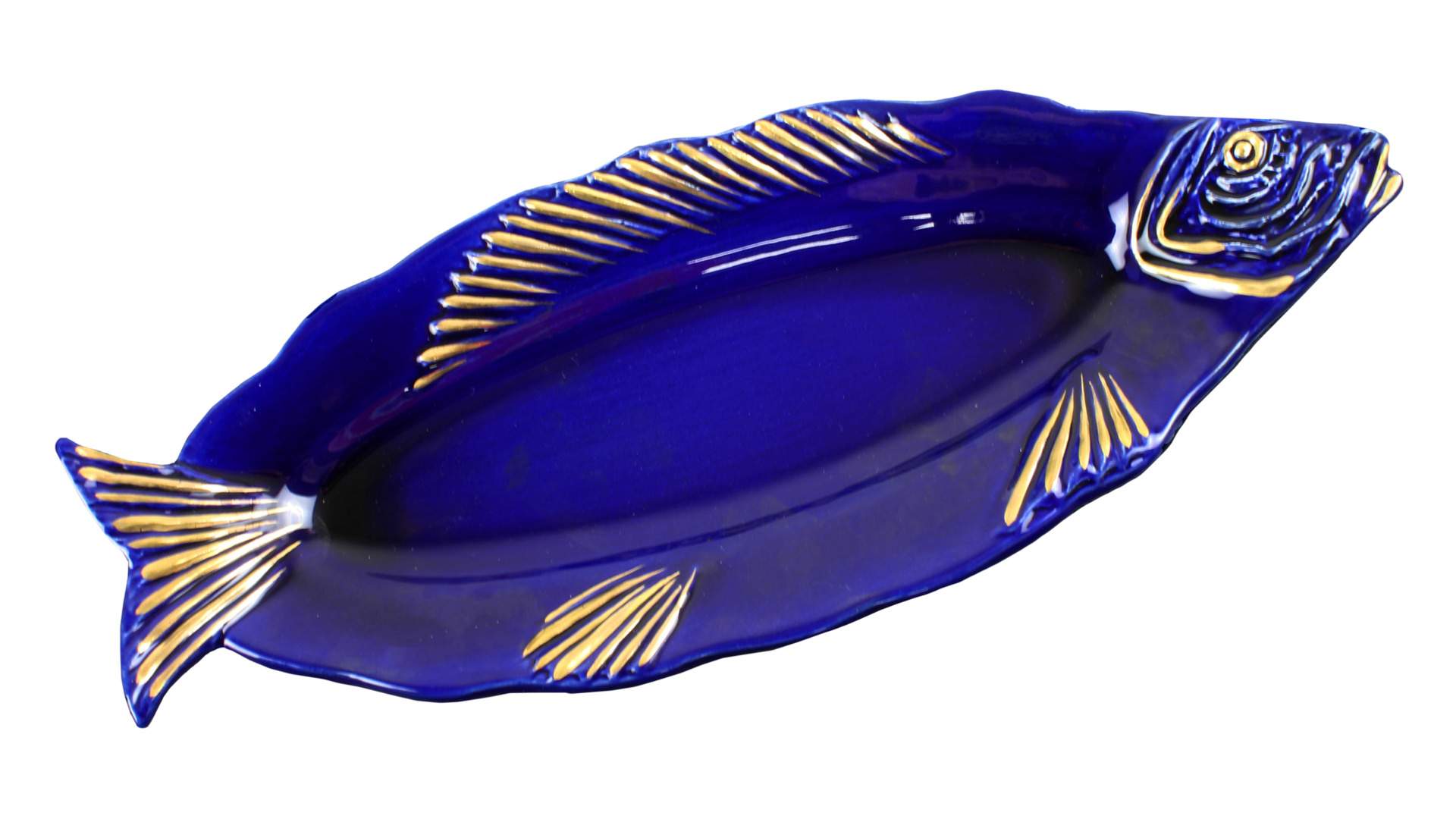 10646084 Романов Фаянс Селедочница золото Керамика  - Вид №2