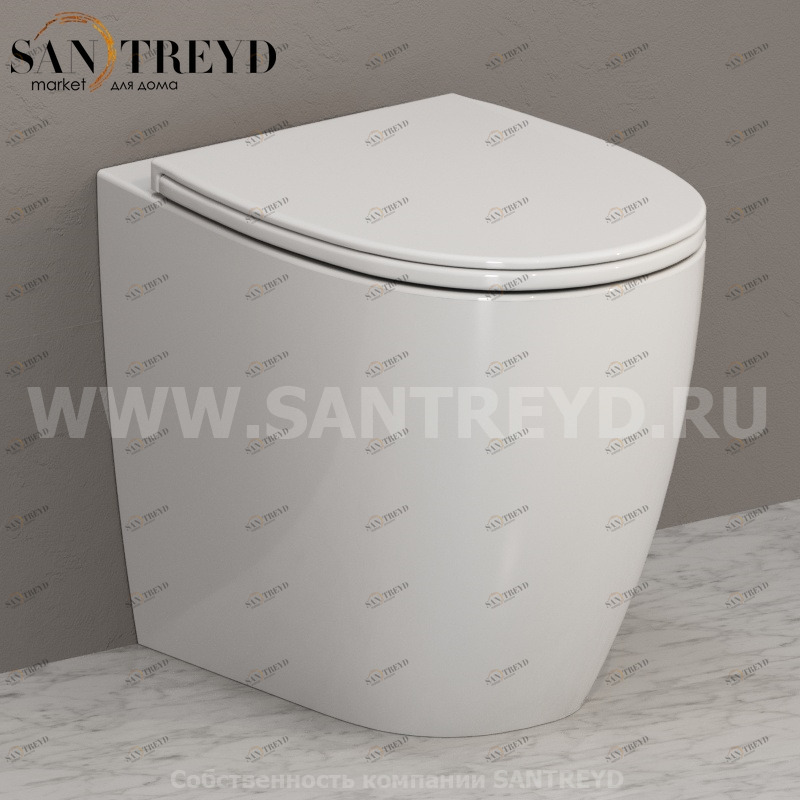 MD004BI Приставной унитаз напольный Белый Ceramica Globo 4ALL Италия