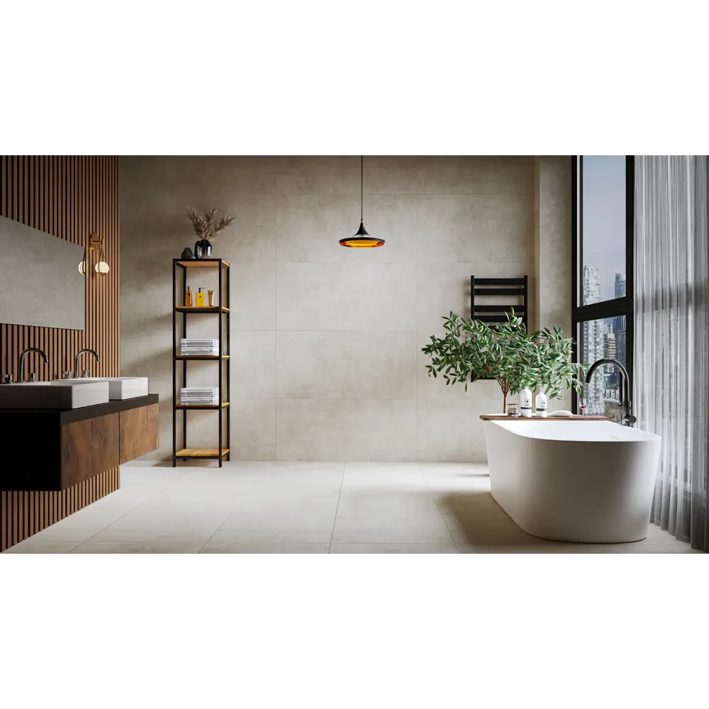 Глазурованный керамогранит Ceramente Stellare Cement Pro Light Grey 60x120 см 1.44 м² матовый цвет серый 89020217 STLM-2030941 - Вид №5