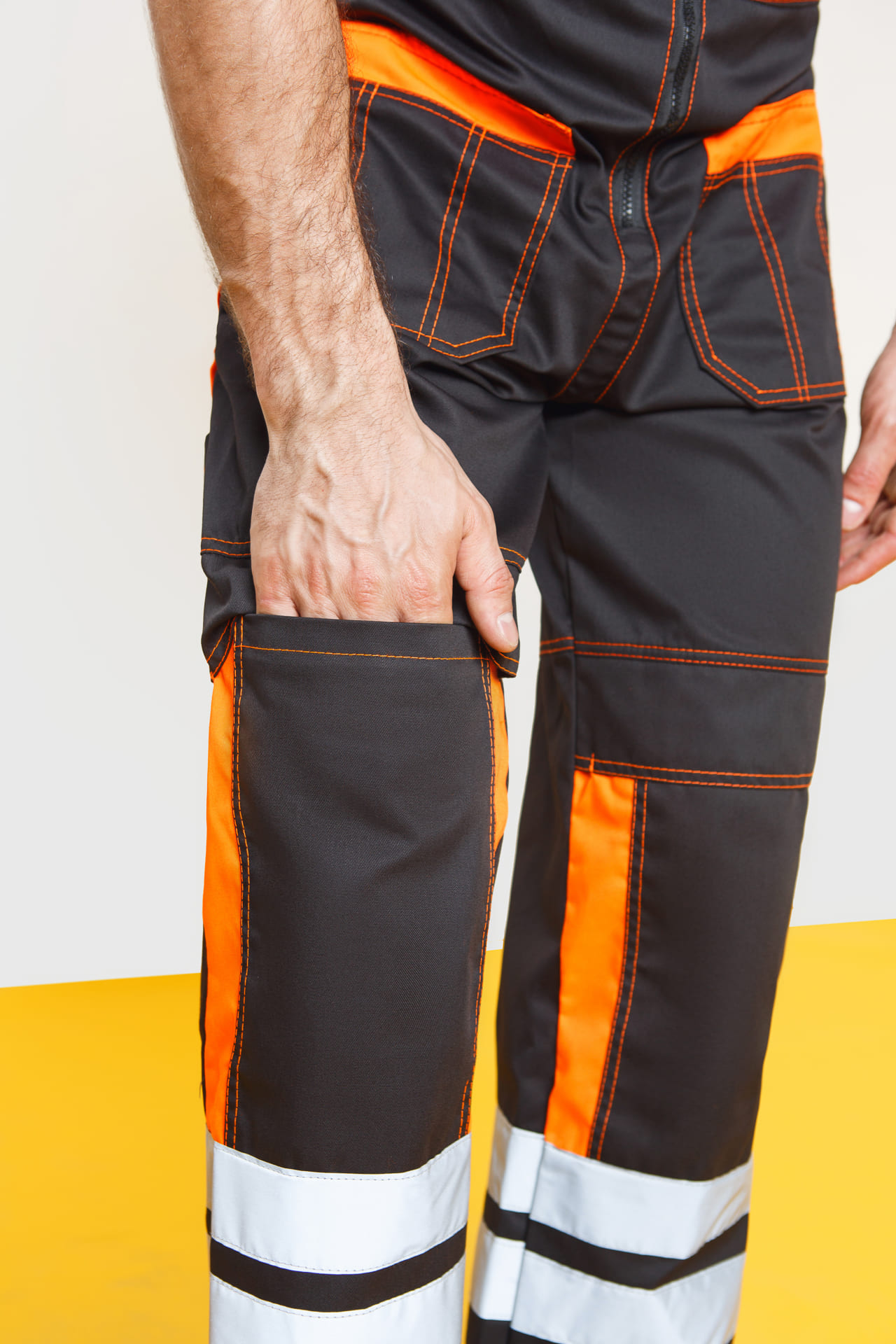 61848 Костюм "Профессионал-2" с СВП черно-оранжевый  Летняя спецодежда  размер 60-62/182-188  - Вид №21