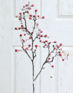1095 407 a3 Ветка искусственной ягоды со снегом, 101 см, красно-белая H-andreas