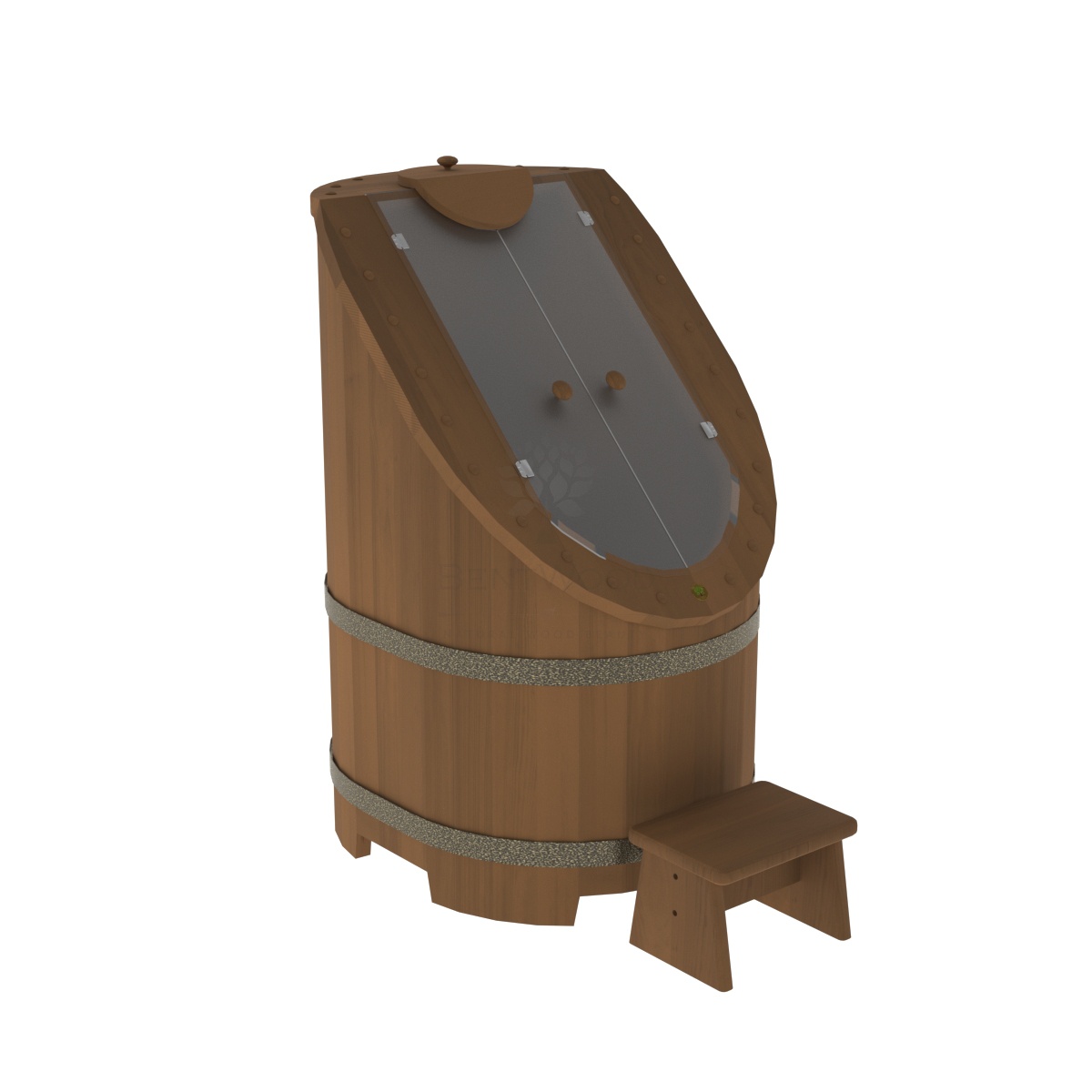 1755 Фитобочка со стеклом "Премиум" цвет орех, фурнитура 409 Alyarus 