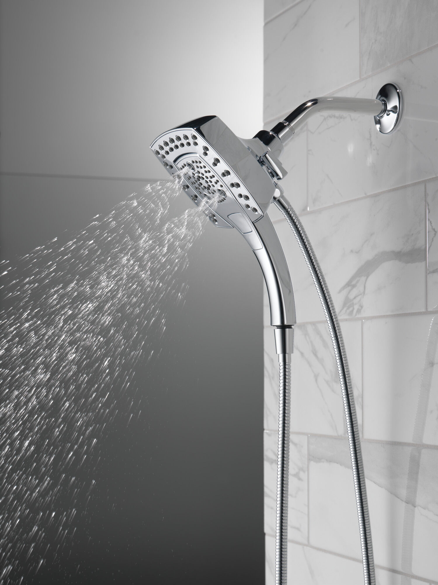 58474-25 H2Okinetic® In2ition® Душ два в одном с 5 настройками Delta Faucet Universal Showering Хром  - Вид №12