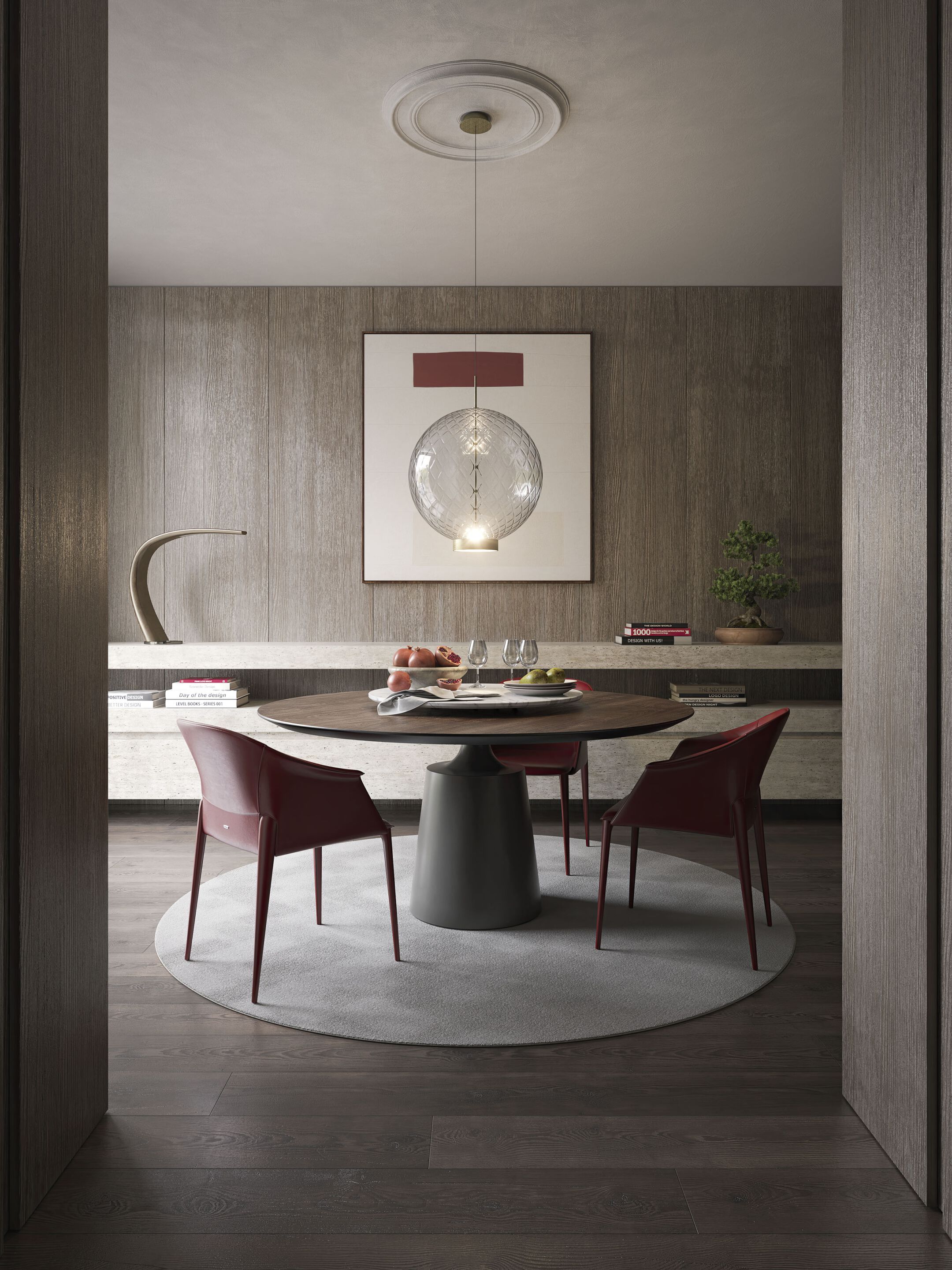 Круглый стол из стали и дерева Cattelan italia Yoda ARCH-00101163 - Вид №1