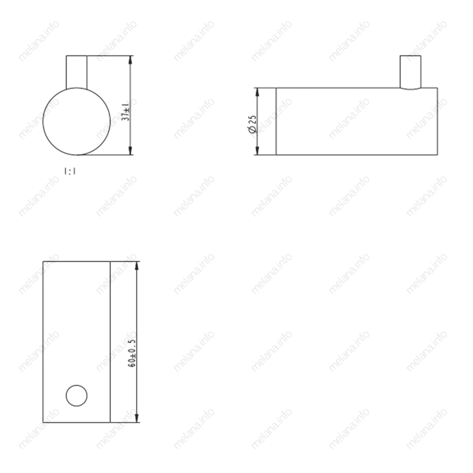 Крючок одинарный MELANA сатин хром MLN-865008 865 серия - Вид №1