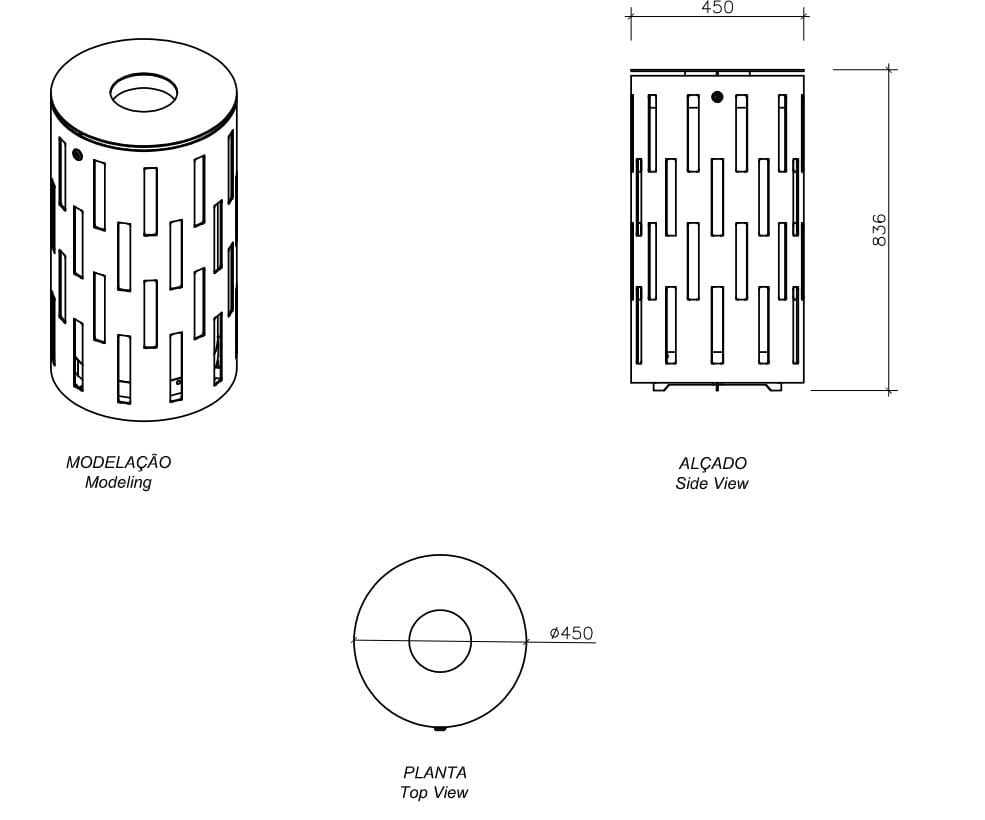 Стальные стойки для мусора amop Geometal ARCH-00098777 - Вид №2