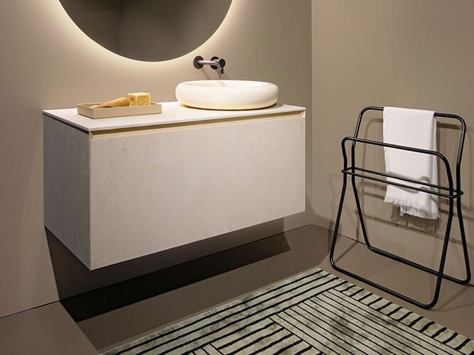 Мраморный подвесной умывальник со встроенной раковиной Inbani слой ARCH-00008322