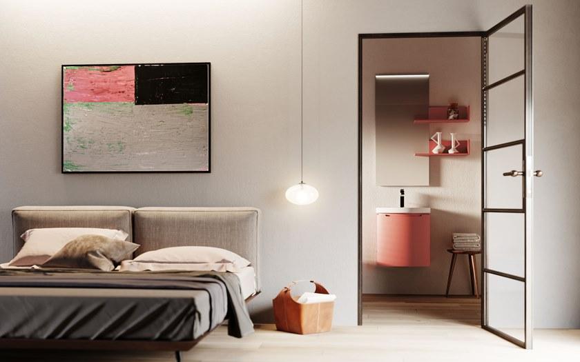 Mobiltesino Лаковая тумба под умывальник с зеркалом Estra sun-id-1382086 - Вид №1