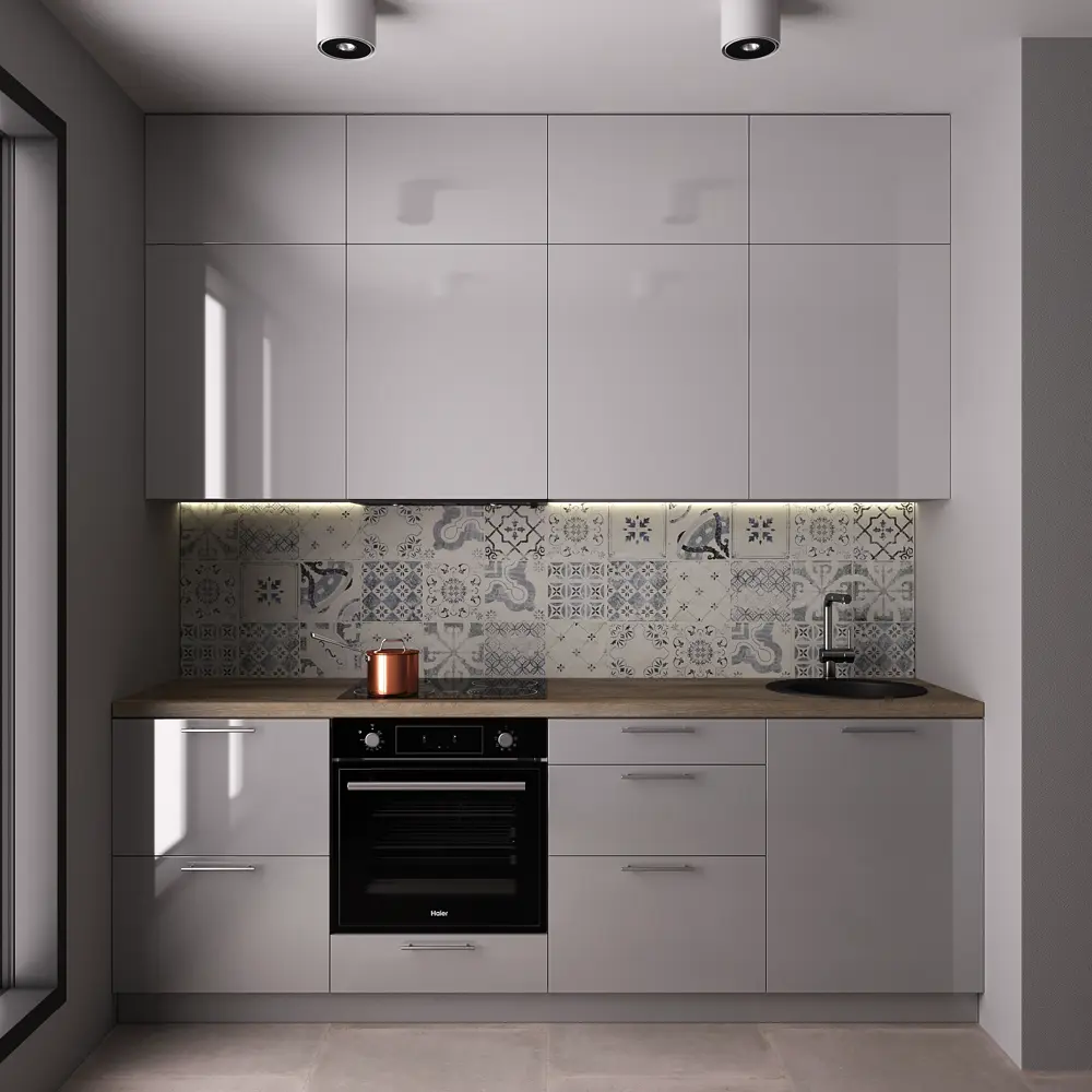 Стеновая панель Азулежу L008 240x0.6x60 см МДФ цвет серый Santreyd STLM-2006349 - Вид №3