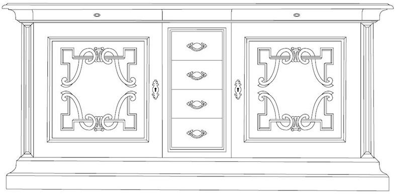 Arvestyle Буфет из массива дерева с распашными дверцами с ящиками Stile Ks-e500 - Вид №10