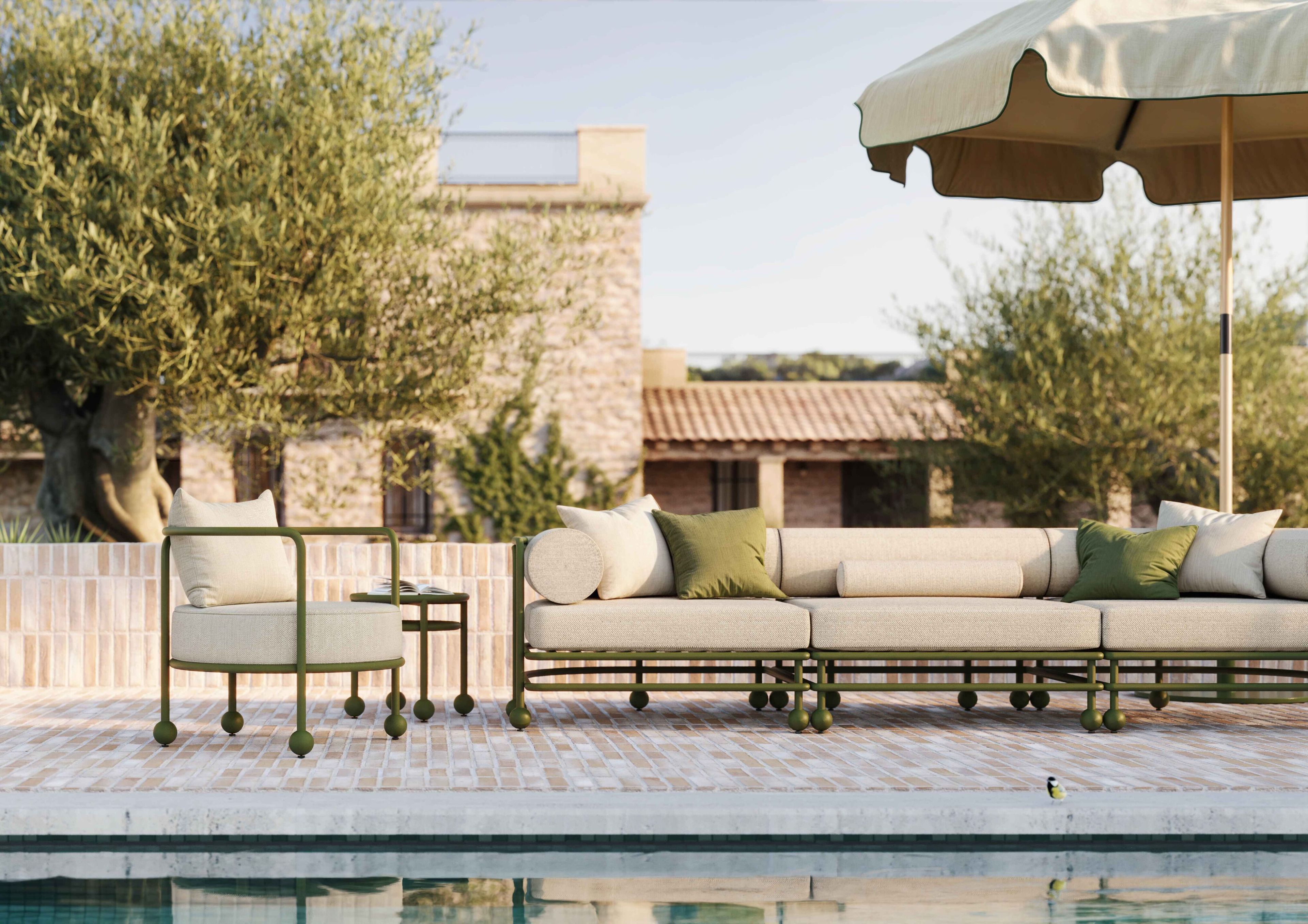 Алюминиевый круглый стол для сервировки сада FJAKA медленный ARCH-00102948 - Вид №7