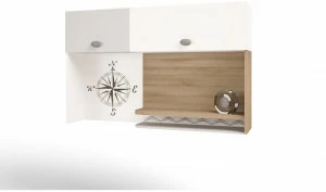 Надстройка на стол ABC-KING/навесная полка левая MIX OCEAN (cream)