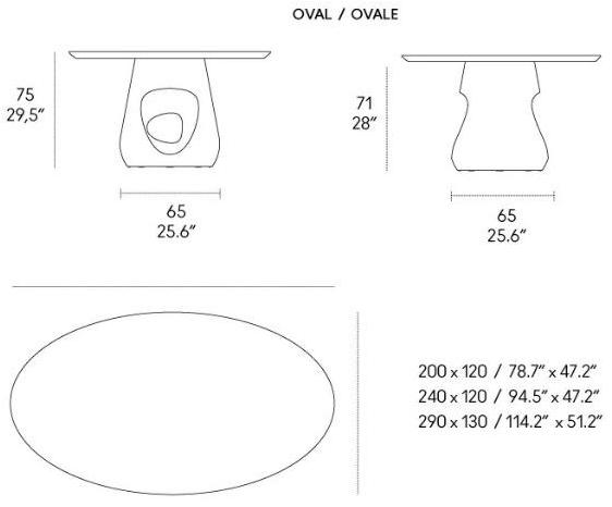 Casamania & Horm Овальный или круглый стол из дерева и бетона Barbara sun-id-1455163 - Вид №3