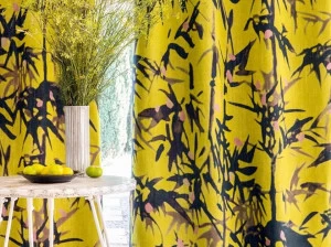 Élitis Льняная ткань с цветочными мотивами для штор