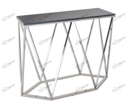 Консоль металлическая со стеклянной столешницей, хром Gallane RVASTLEY PUSHA 061025 Серый;хром 