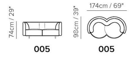 2-местный кожаный диван Natuzzi Italia Deep ARCH-00076345 - Вид №2