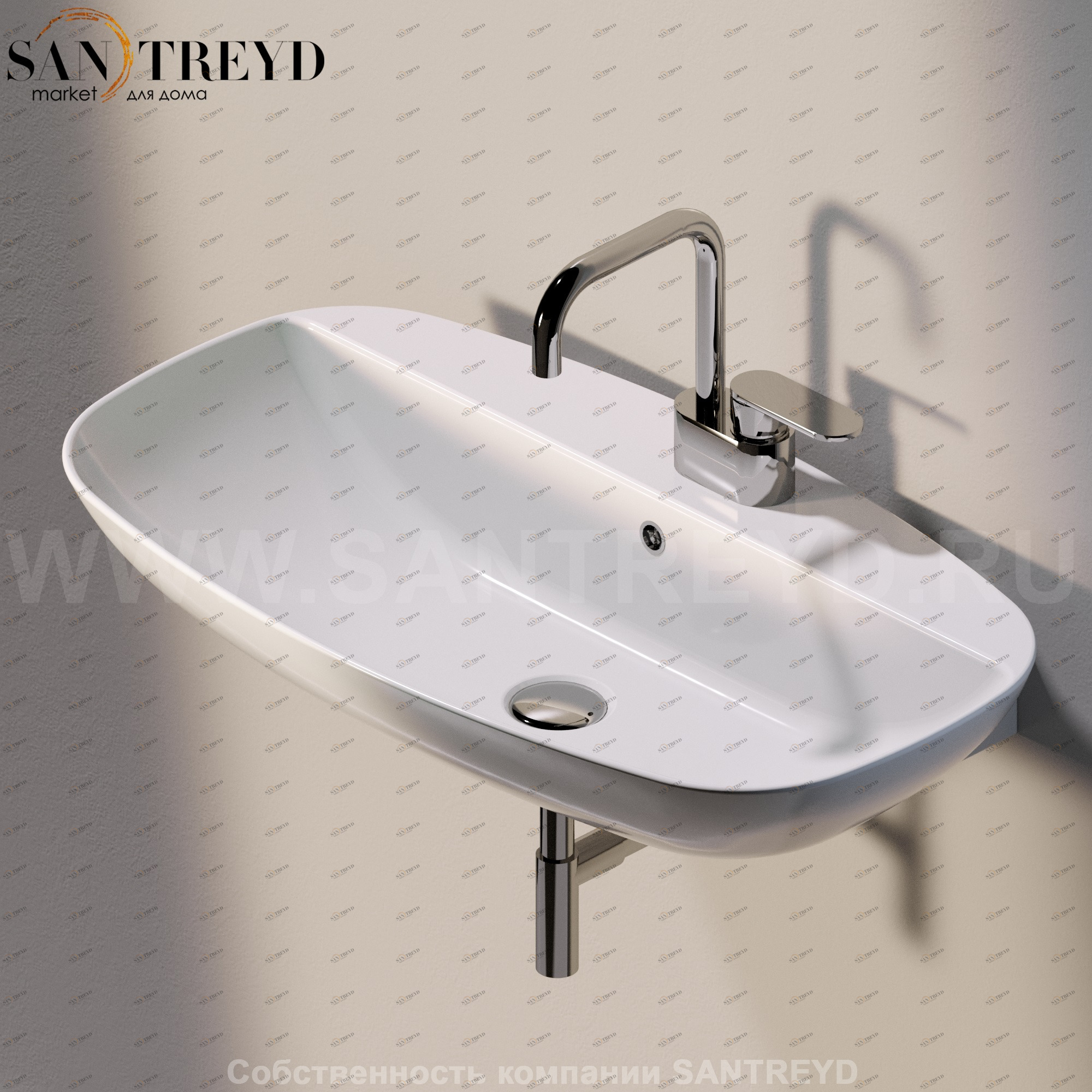 ND75PR.9016 Подвесная раковина настенная прямоугольная Ceramica Flaminia Nuda белая