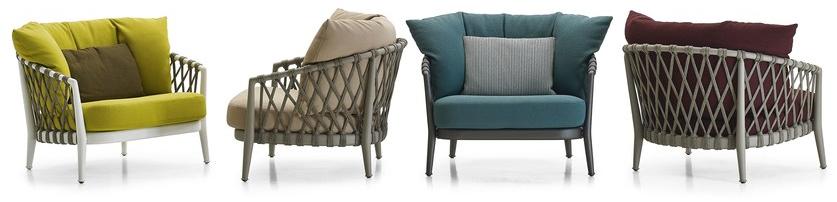 B&B Italia Outdoor Кресло из ткани с подлокотниками Erica sun-id-1493166 - Вид №1