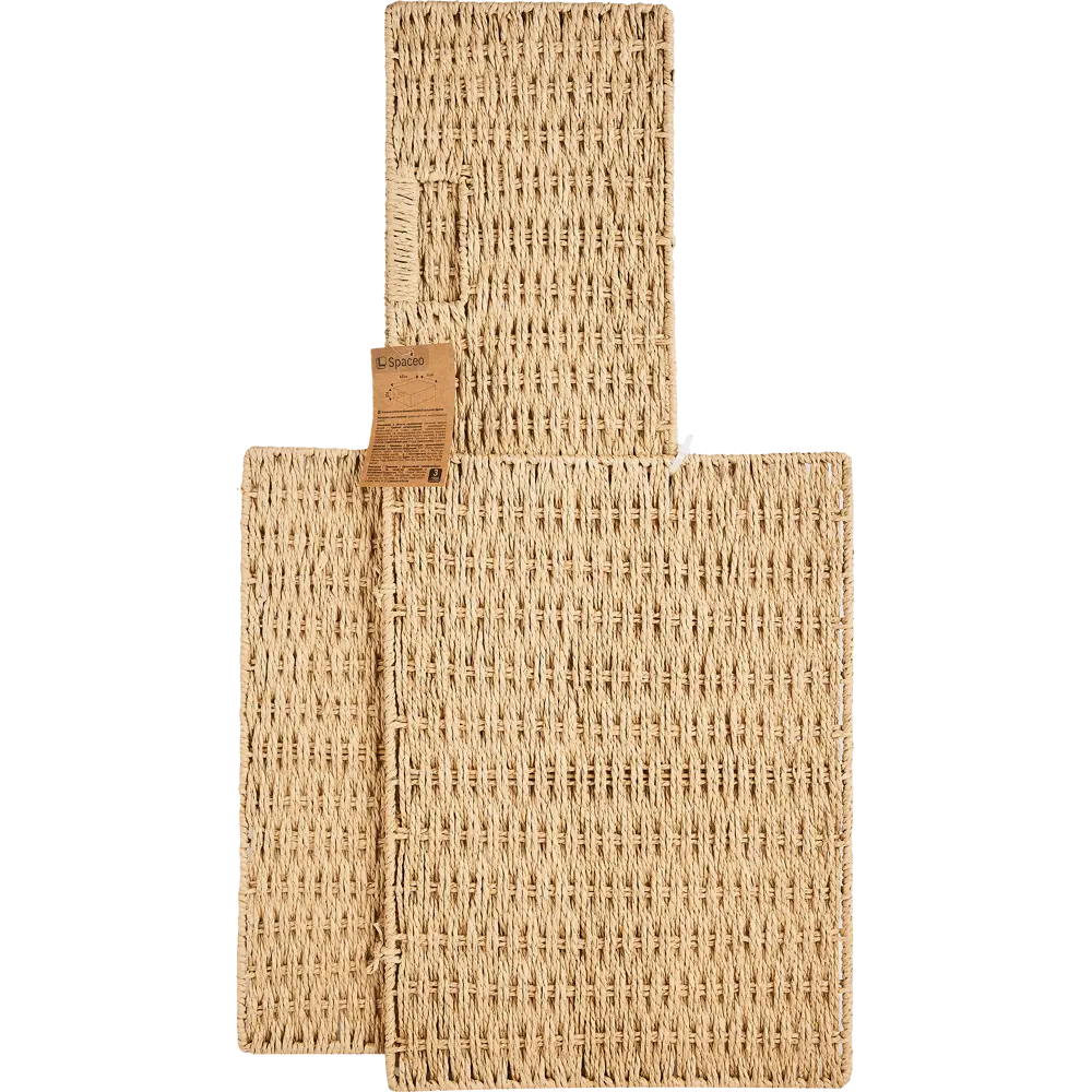 Корзина с крышкой для хранения 45x21x33 см бумага цвет бежевый SPACEO Kub STLM-2198218 - Вид №6