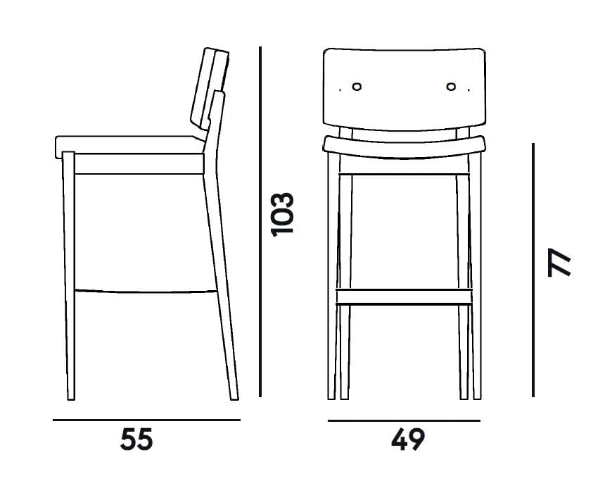 Мягкий стул из бука со спинкой Billiani Eileen ARCH-00100918 - Вид №1