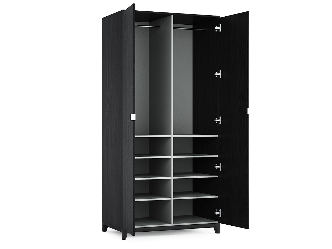 Шкаф двухдверный распашной черный Case №3 THE IDEA  210420 Черный  - Вид №2