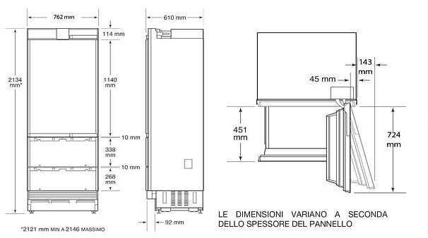 Sub-Zero Встраиваемый холодильник из нержавеющей стали с диспенсером для воды класса а +  Icbit-30rid  - Вид №1