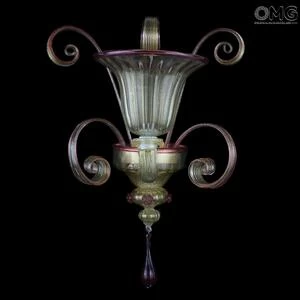 1272 ORIGINALMURANOGLASS Настенный светильник Бра Фоскари Аметист - Пастораль - муранское стекло OMG 25 см