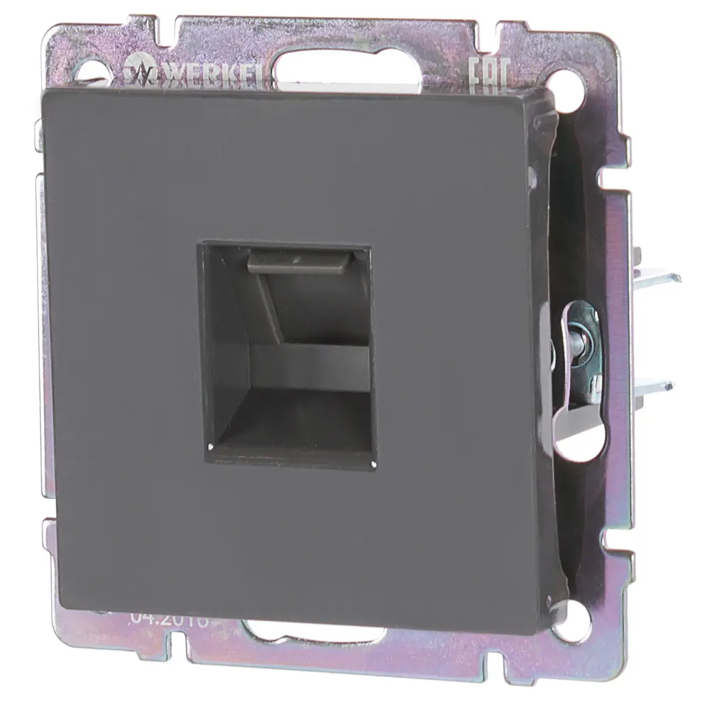 Телефонная розетка встраиваемая Werkel RJ11, цвет серо-коричневая Встраиваемые механизмы STLM-2169326 - Вид №2