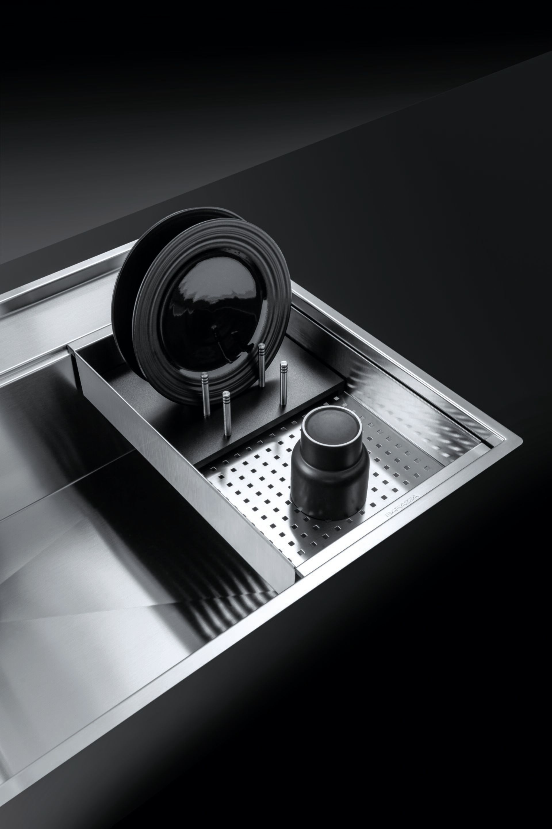 Перфорированный лоток из нержавеющей стали со съемной крылом HPL Barazza 1VSFX ARCH-00137002 - Вид №1