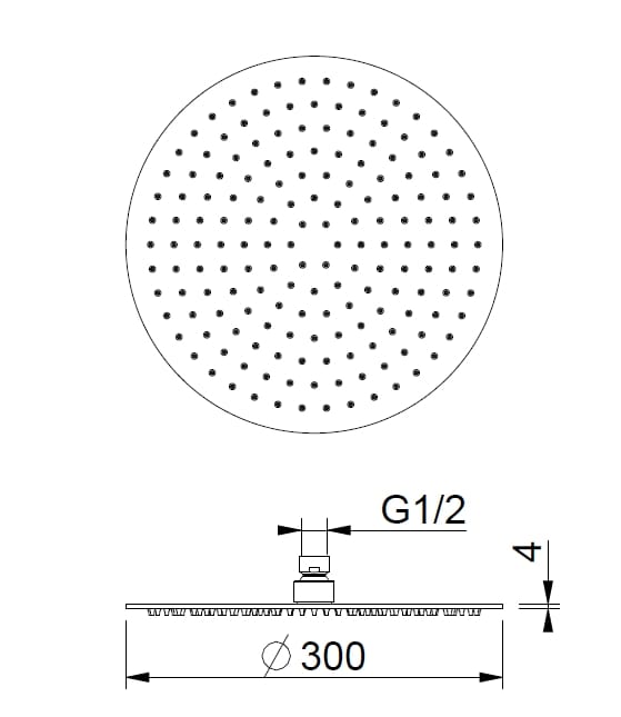 Круглая душевая головка из нержавеющей стали с кронштейном BEAMTECH ELEVEN ELET200/300/400 ARCH-00146742 - Вид №8