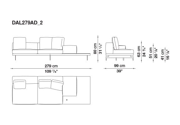 3-местный тканевый диван с полуостровом B&B Italia док ARCH-00061121 - Вид №180