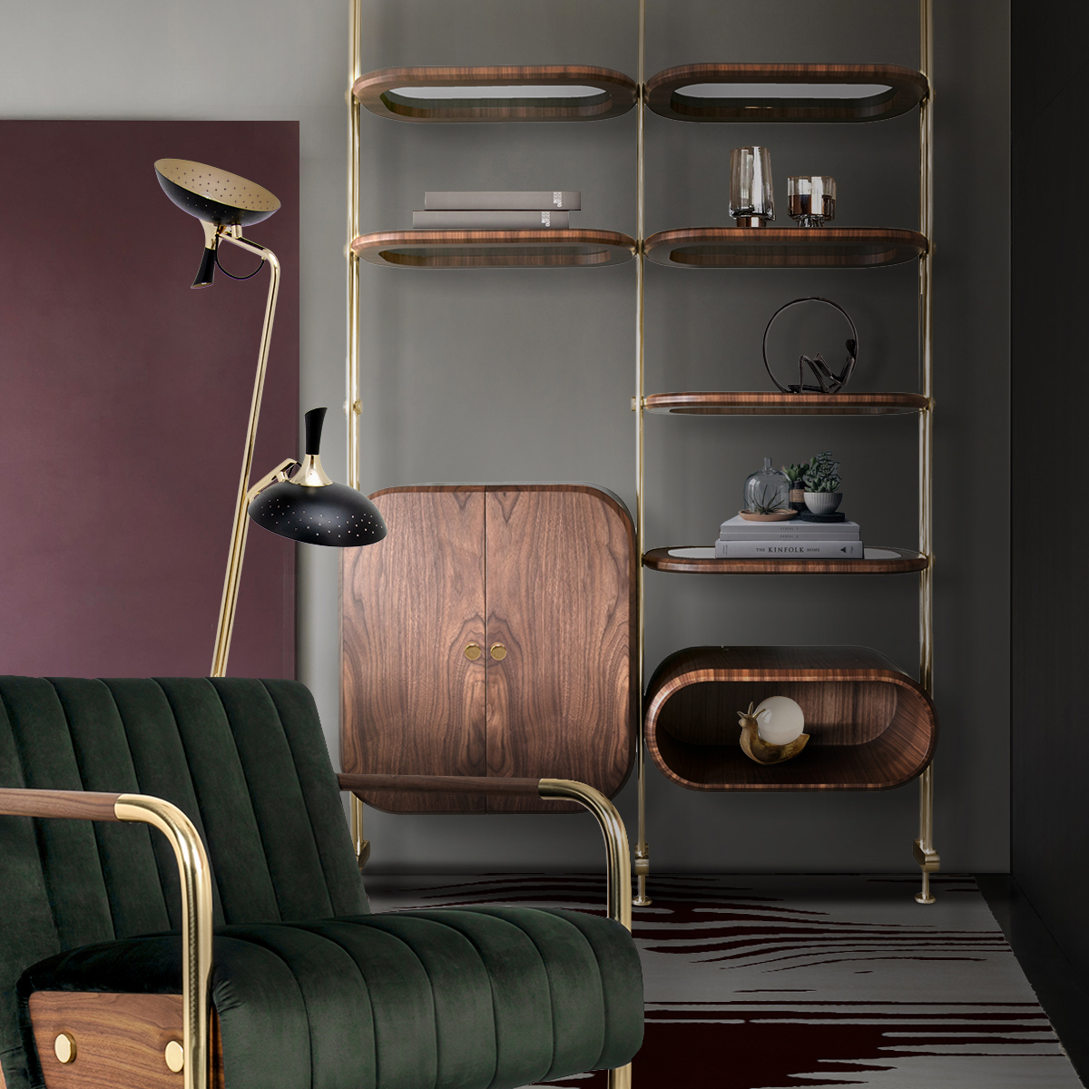 Книжные шкафы Minnelli Bookcase Covethouse ESSENTIAL HOME  - Вид №1