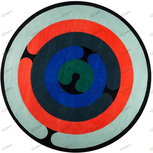 Diacasan Edition Круглый шерстяной коврик ручной работы Christian signorel sun-id-1425560