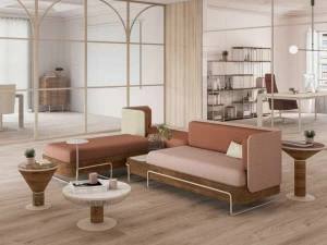 Momocca Модульная скамья со спинкой, обитая тканью Olga