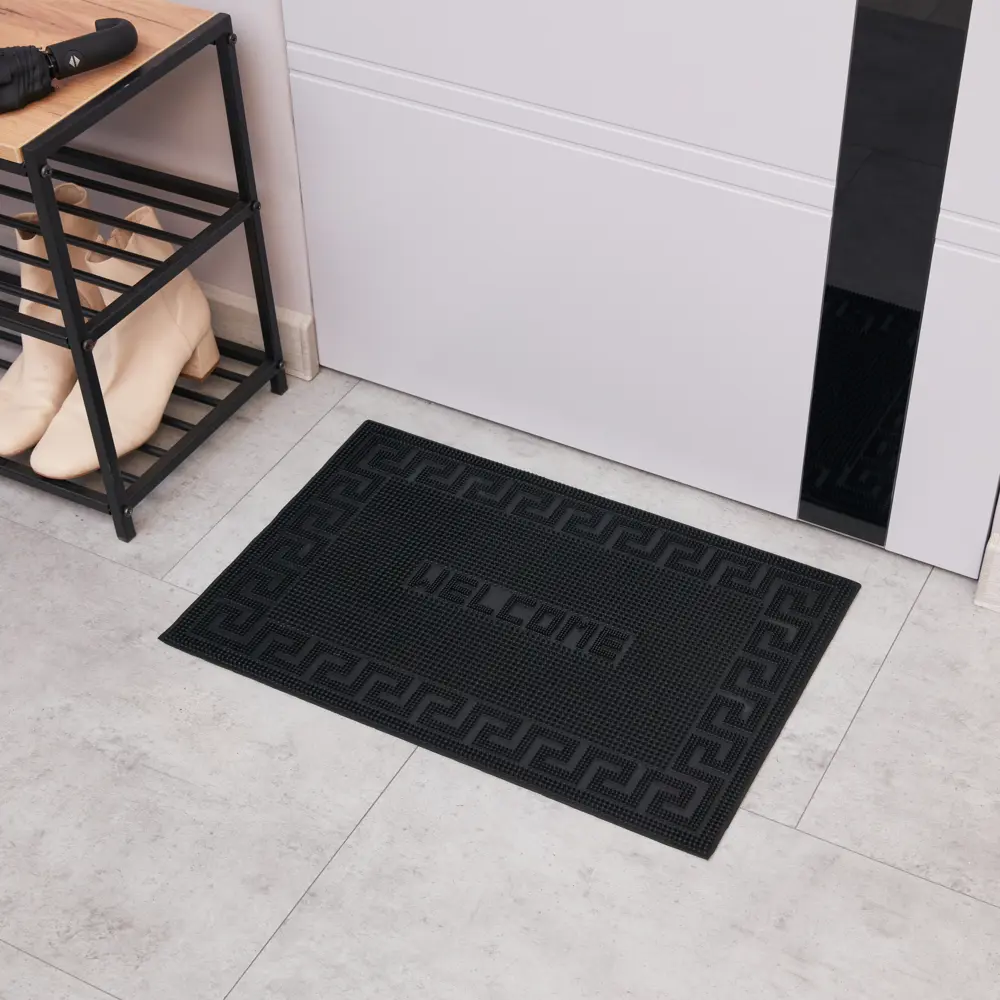 Коврик придверный Welcome 40x60 см цвет черный VORTEX STLM-2149201 - Вид №5