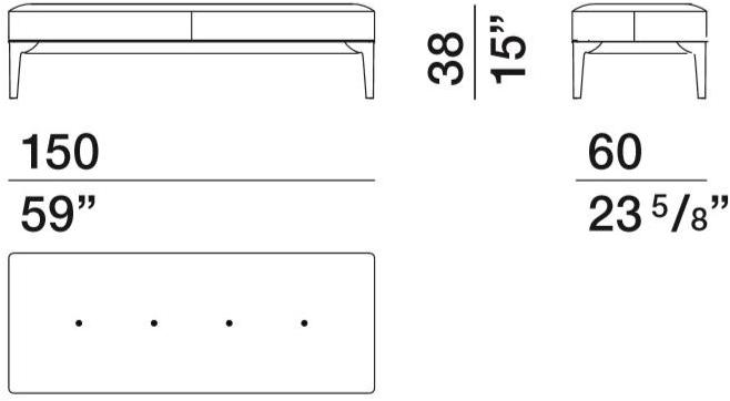Molteni & C. Пуф / скамейка из ткани sun-id-1413935 - Вид №1