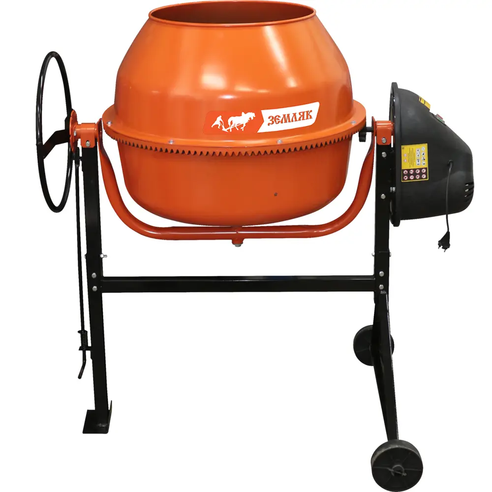 Бетоносмеситель ЗЕМЛЯК БСЭ-160 с колесами для стройки 82305244 STLM-0024293 - Вид №1
