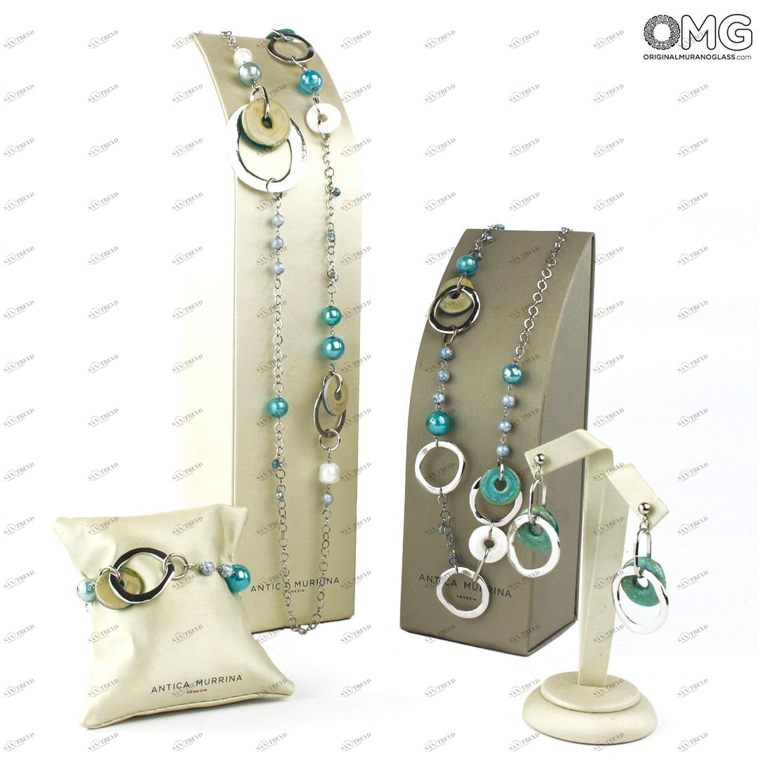 3826 ORIGINALMURANOGLASS Набор украшений Нинфея - Коллекция Antica Murrina - муранское стекло OMG  см 