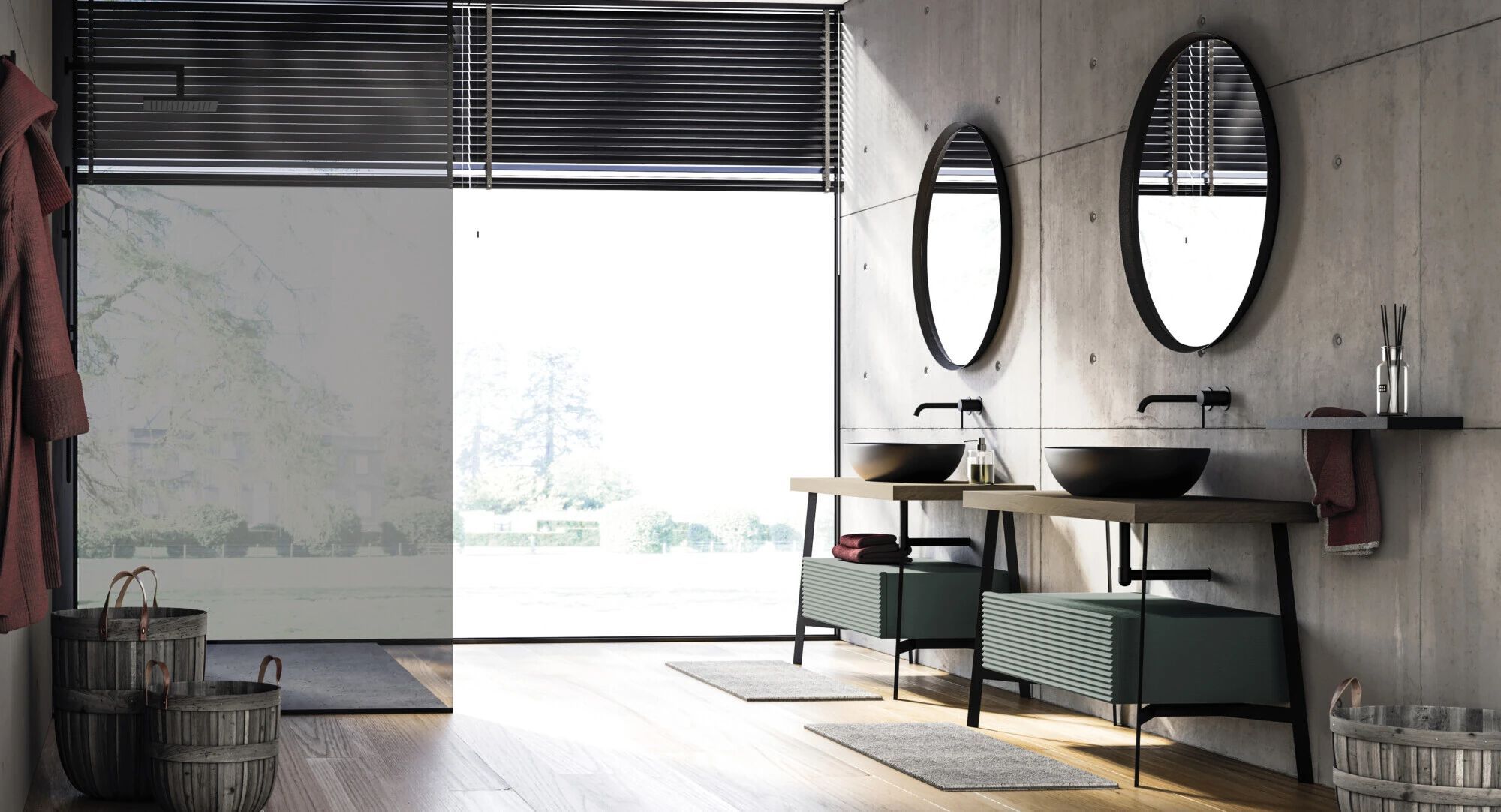 Консоль для умывальника с зеркалом Devina Nais LIBERTY ARCH-00036238 - Вид №1