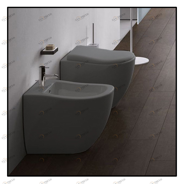 FLVABR Приставной унитаз напольный Серый Ceramica Cielo FLUID Италия
